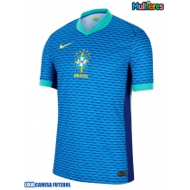 Camisa de Futebol Brasil Equipamento Secundário Mulheres Copa America 2024 Manga Curta